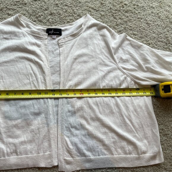 Soft by Naadam 3X Cashmere Cotton White Cardigan Quiet Luxury Capsule 3XL - Picture 7 of 8